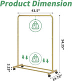 Simple Trending Standard Clothes Clothing Garment Rack with Storage Shelves, Rolling Clothes Organizer on Wheels for Hanging 