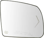 TRQ Passenger Side Mirror Glass Heated Compatible with 2008-2011 Toyota Sequoia 2007-2013 Tundra with Mirror Turn Signal