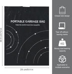 Disposable Trash Bags for Cars, Vomit Bags Pack of 40, Portable Drawstring, Paste Dual-Use Self Adhesive Cleaning Bags, Easy Stick on and Hanging, for Cars Kitchens Bedrooms Travel Office (Black)
