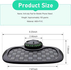 Car Dashboard Phone Holder, Multifunction Dashboard Anti Slip Mat with Temporary Parking Number, 3360 Degrees Rotatable Car C