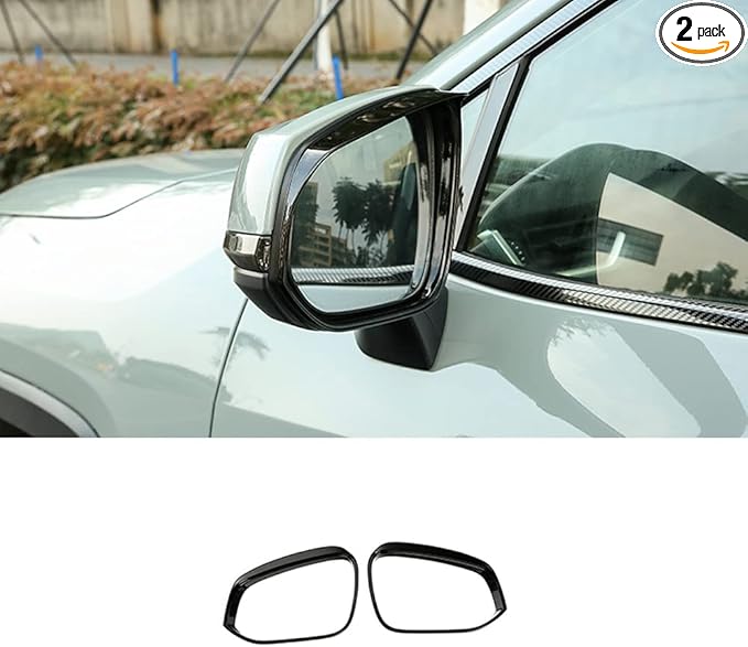 ERIDANUS Auto Accessories Fit for RAV4 2024 2023 2022 2021 2020 2019 Side Rearview Mirror Rain Eyebrow Cover Trim (Glossy Black) ABS 2 PCS