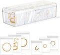 KAMJUNTAR Acrylic Jewelry Box Organizer, Clear Jewelry Organizers and Storage Box with 60 Portable Anti Tarnish Bags, Travel 