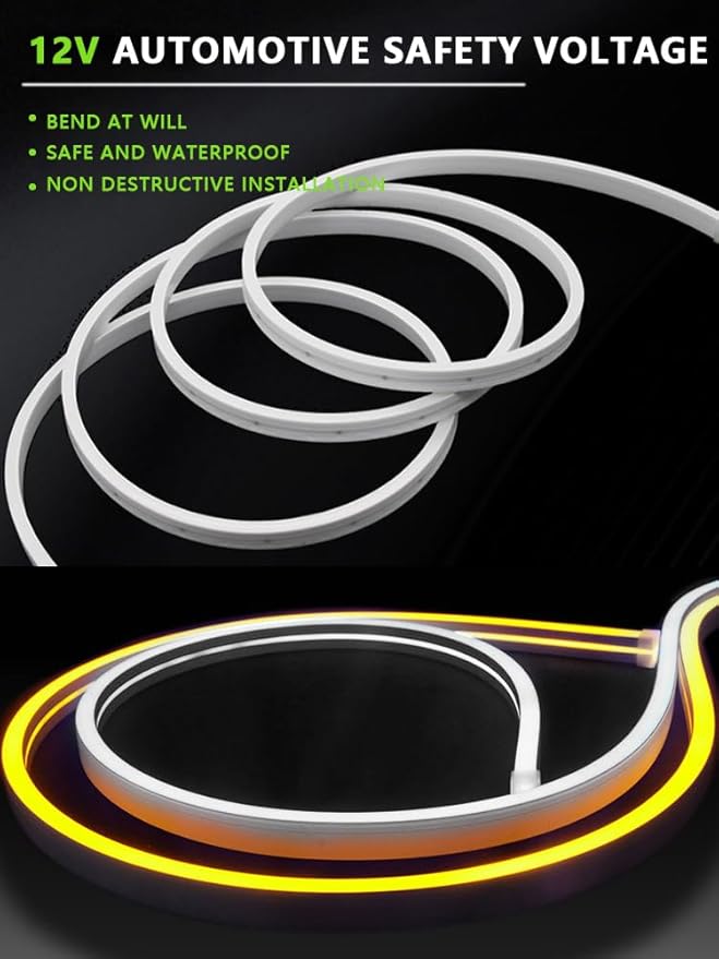 Trunk LED Light Strip, Compatible with 2022-2025 Toyota RAV4, Flexible Waterproof Silicone Embedded Cuttable Trunk Light Strip, Warm White