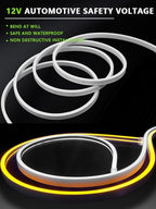 Trunk LED Light Strip, Compatible with 2022-2025 Toyota RAV4, Flexible Waterproof Silicone Embedded Cuttable Trunk Light Strip, Warm White