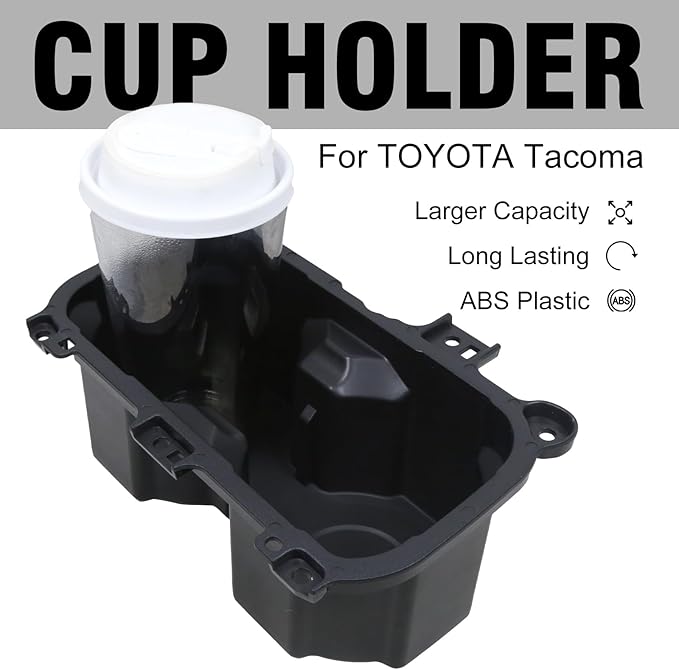 Kyostar Oversized Cup Holder for Toyota Tacoma 2016-2023, ABS Plastic Cup Holder Replacement, Black
