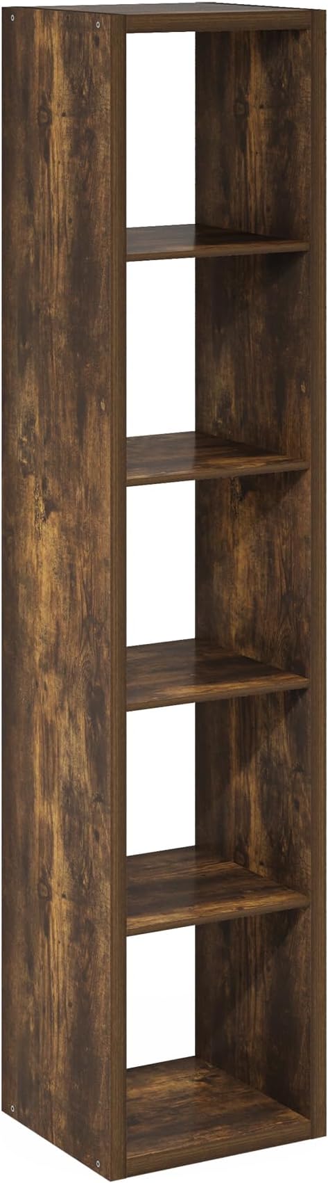 Furinno Cubicle Book Shelf, Vertical 5-Cube Bookshelf, Extra Thick Horizontally & Vertically Reversible Bookcase with Open Ba