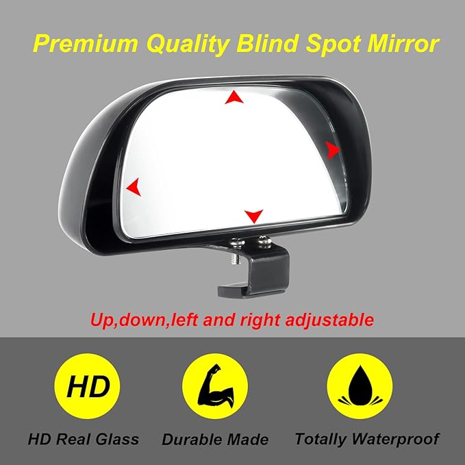 Blind Spot Mirrors for Trucks and Cars,Automotive Side View Concave Mirror Blindspot,360° Large Convex Rearview Exterior Mirror Accessories for Truck and Car(1Pack Black)