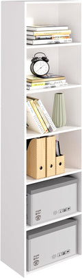 Wooden 6 Cube Storage Organizer, White 6 Cube Storage Shelf, 6 Tier Closet Organizers Storage Cubes Display Cubby, Versatile 