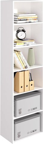Wooden 6 Cube Storage Organizer, White 6 Cube Storage Shelf, 6 Tier Closet Organizers Storage Cubes Display Cubby, Versatile 