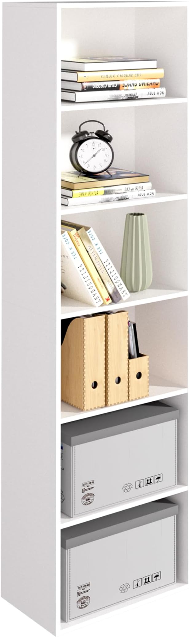 Wooden 6 Cube Storage Organizer, White 6 Cube Storage Shelf, 6 Tier Closet Organizers Storage Cubes Display Cubby, Versatile 