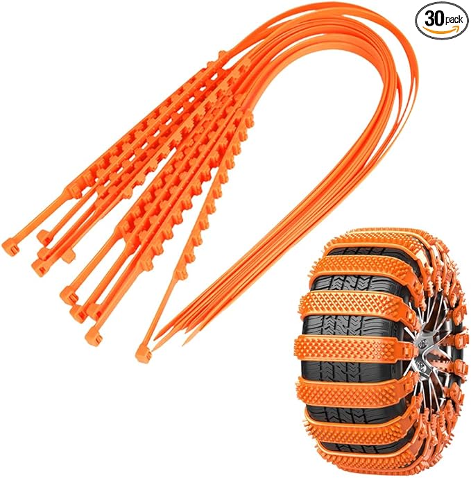 Reusable Anti Snow Chains,Universal Emergency Snow Non-Slip Zip Tie Tire Chains,Adjustable Snow Tire Chain Anti-Skid Belt Whe