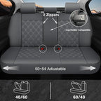 CAROMOP Luxury PU Leather Car Seat Covers Full Set-Waterproof Seat Protectors with Split Bench Seat Covers for Cars-Universal