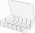 Clear Acrylic Makeup Organizer with Cover - 12 Compartments Cosmetic and Jewelry Organizer for Vanity and Desk Storage