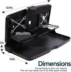 ZONETECH Multi-Functional Portable Foldable Car Backseat Tray Desk - Black Vehicle Table for Food, Meal, Snack, Laptop - Stay Organized When on The Go (1-Pack)