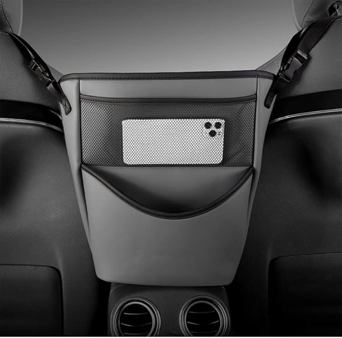 Tumecos Car Handbag Holder Between Seats Car organizer for Center Armrest Box Car Storage Bag Pocket Handbag Purse Holder for Storage Large capacity multifunctional wear resistant(Gray)