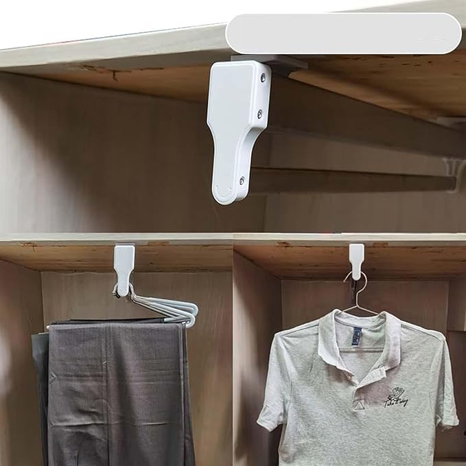Adjustable Pull Out Clothes Rail - Extendable Clothing Organizer for Closet - 30-80cm Pants & Coat Hanger Rack - 17.7 Inch Cl
