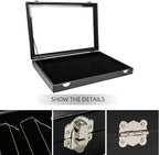 Wudygirl Jewelry Organizer Velvet Jewelry Tray Showcase Display Case Storage Necklace Bracelet Ring Earring Organizer Box Sta