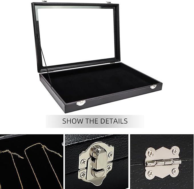 Wudygirl Jewelry Organizer Velvet Jewelry Tray Showcase Display Case Storage Necklace Bracelet Ring Earring Organizer Box Sta