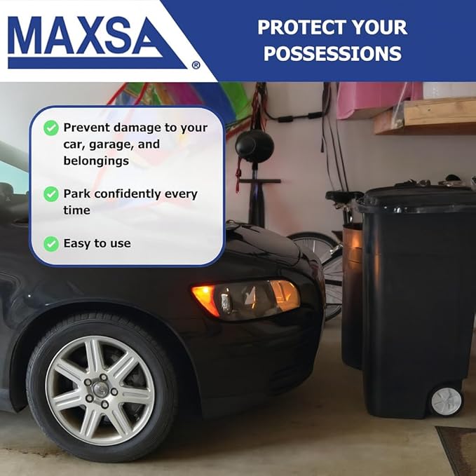 Maxsa 37310 Park Right Single Laser Parking Guide for Garage with Adjustable 360-Degree Laser, Motion Activated, AC Adapter a