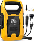 CARSUN AC/DC Tire Inflator Portable Air Compressor, Dual Power for Home 110V AC and Car 12V DC Air Pump with Pressure Gauge, Auto Shutoff, Tire Pump for Car Motorcycle Bicycle and Other Inflatables