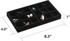 Frebeauty Jewelry Organizer Tray,Stackable Velvet Jewelry Trays,Drawer Inserts Earring Organizer For Women Jewelry Storage Di