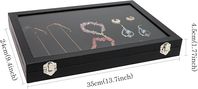 Wudygirl Jewelry Organizer Velvet Jewelry Tray Showcase Display Case Storage Necklace Bracelet Ring Earring Organizer Box Sta