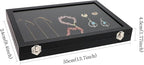 Wudygirl Jewelry Organizer Velvet Jewelry Tray Showcase Display Case Storage Necklace Bracelet Ring Earring Organizer Box Sta