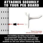 PegPro® 1" Hooks Kit for Standard “Wood Fiber” pegboard – Durable Plastic Pegboard Hooks - for Garage, Kitchen, Craft Room, a