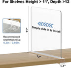 Purse Organizer for Closet Shelf Dividers: 11-inch Tall(Higher Version) Adjustable Clear Acrylic Bag Storage Organizer for Ha