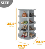SpaceAid 4 Tier Rotating Shoe Rack Tower, Spinning Shoe Display Lazy Susan, Revolving 360 Shoe Rack Storage Round Carousel, V