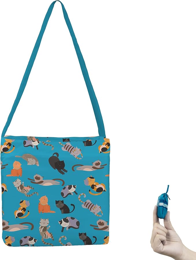 BeeGreen Reusable Grocery Shopping Bag -Travel Tote Bag - Foldable Compact Sturdy Bags