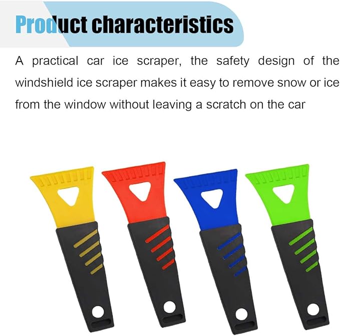 8PCS Ice Scraper for Car Windshield, No Scratch Plastic Ice Shovel Tools for Winter, Window Ice Snow Frost Removal Tool Accessories for Cars, Trucks, SUVs (8PCS)