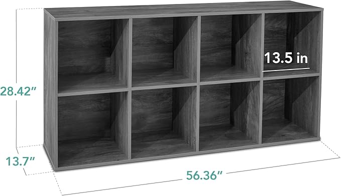 Best Choice Products 8-Cube Storage Organizer, 13.5in Shelf Opening, Bookcase, Display Shelf, Customizable w/ 2 Removable Bac