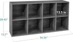 Best Choice Products 8-Cube Storage Organizer, 13.5in Shelf Opening, Bookcase, Display Shelf, Customizable w/ 2 Removable Bac