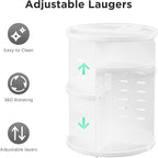 HBlife 360 Rotating Makeup Organizer Adjustable Carousel Large Capacity Revolving Perfume Organizer Skincare Organizers Cosme