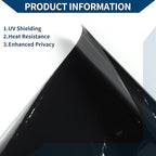 Car Window Tint Film Window Privacy Film Car Carbon 2 PLY PET 24.61 ft x 23.62 Inch 1 Pc Black VLT 11% IRR 66% UVR 96%