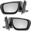 TRQ 2 Piece Driver and Passenger Side Mirror Assembly Set Electric Adjustment Heated No Memory Black Compatible with 2007-201