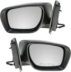 TRQ 2 Piece Driver and Passenger Side Mirror Assembly Set Electric Adjustment Heated No Memory Black Compatible with 2007-201