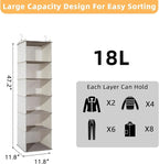 2 Packs Hanging Closet Organizer, 6-Shelf Closet Organizers and Storage with Side Pockets, Collapsible Hanging Shelves for Cl