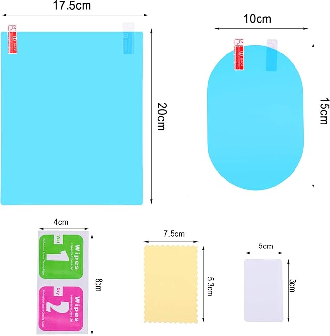 12 Pieces Car Rearview Mirror Film Rainproof Waterproof Anti Fog Nano Coating for Mirrors and Side Windows