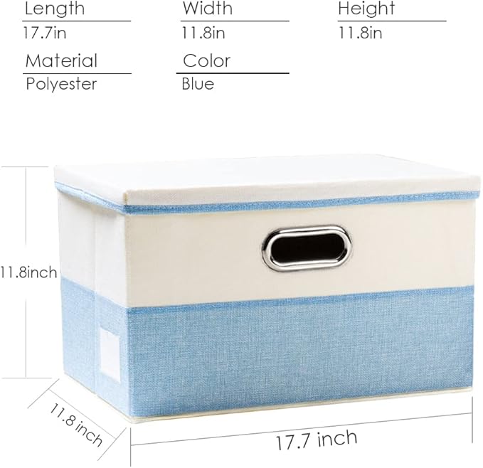 PRANDOM Large Foldable Storage Boxes with Lids [3-Pack] Fabric Collapsible Storage Bins Organizer Containers Baskets Cube wit
