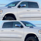 Spec-D Tuning Chrome Power Fold + Heated + Puddle Light Side Mirrors Compatible with 2019-2024 Dodge Ram 1500, Left + Right Pair