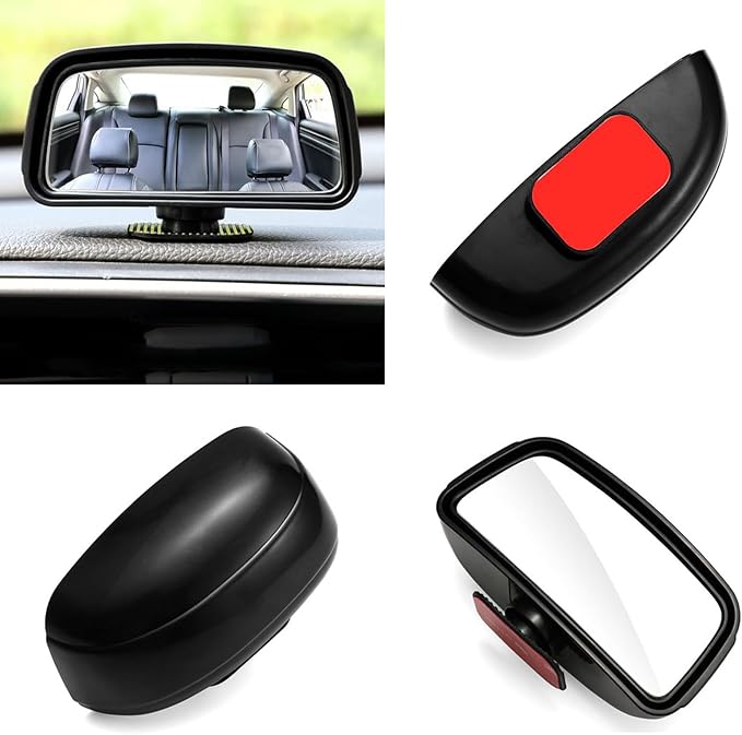 Blind Spot Mirror for Cars - Auto Adjustable Wide Angle Convex Rear View Mirror - Stick On Design
