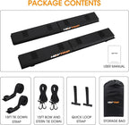 HEYTRIP Roof Rack Pads 30" Aero Crossbar Pads for Kayak/Surfboard/SUP/Canoe with 15FT Tie-Down Straps and Storage Bag