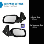 TRQ 2 Piece Driver and Passenger Side Mirror Assembly Set Electric Adjustment Non-Heated No Memory Textured Compatible with 2