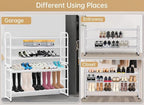 KEETDY 3-Tier Long Shoe Rack for Closet Metal Shoe Organizer for Entryway, Wide Stackable Shoe Storage Shelf with Sturdy Wire