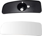 TRQ Passenger Side Lower Mirror Glass Non Heated Convex Towing Mirror with Backing Plate For Factory Equipped Mirrors Compati