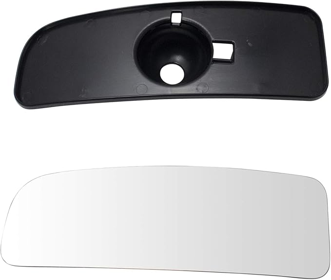 TRQ Passenger Side Lower Mirror Glass Non Heated Convex Towing Mirror with Backing Plate For Factory Equipped Mirrors Compati