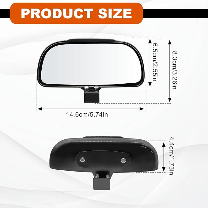2PCS Car Blind Spot Mirror, Rectangle HD Glass Wide Angle Rear Mirror, Adjustible Auto Exterior Blindspot Side ViewMirror, Universal for Car Truck Automobile SUV (Black)