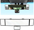 15" Rear View Mirror with Baby Mirror, Panoramic Anti-Glare Wide Angle Convex Rearview Mirror, Vehicle Interior Clip-on Rear View Baby Mirror Extender Reduce Blind Spot